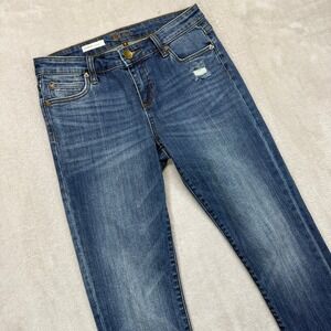 KUT from the Kloth Jeans Womens 2 Catherine Boyfriend Distressed Dark Wash Denim